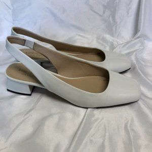 KATE SPADE - Sam Slingback White Loafer Pump -- Size 8
